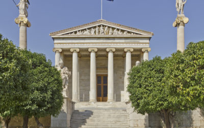 Tres edificios de Atenas;  Arte, letras y ciencias
